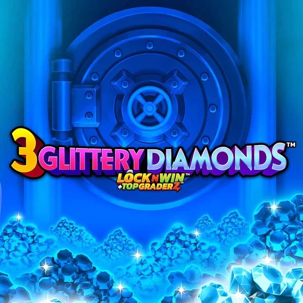 Slots logo of 3 Glittery Diamonds from PearFiction Studios at Casina Casino