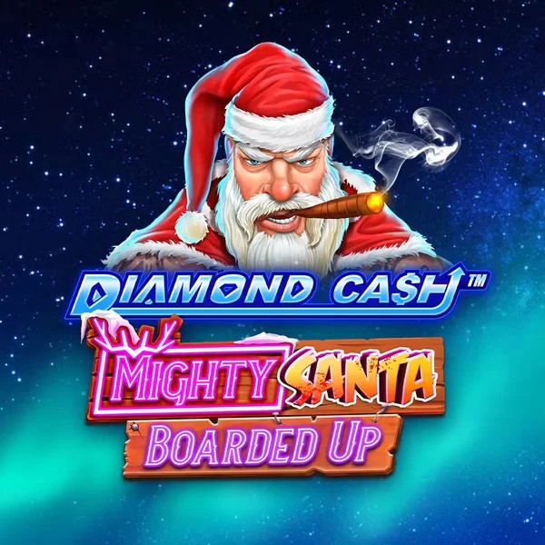 Official Slots logo: Diamond Cash Mighty Santa Boarded Up by Greentube at Casina Casino